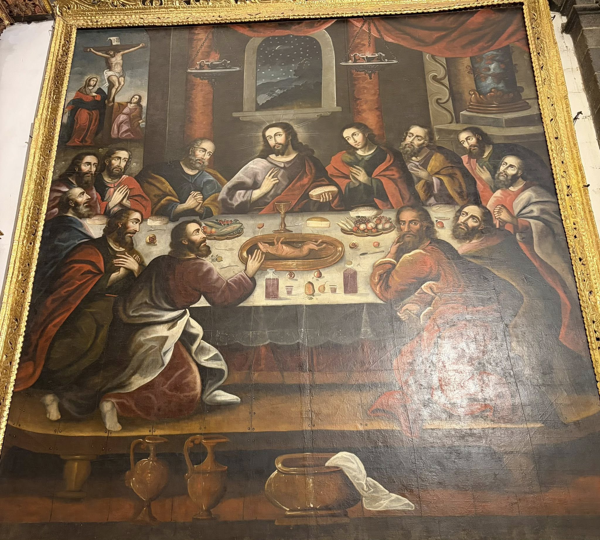 秘魯版《最後的晚餐》桌上的烤天竺鼠